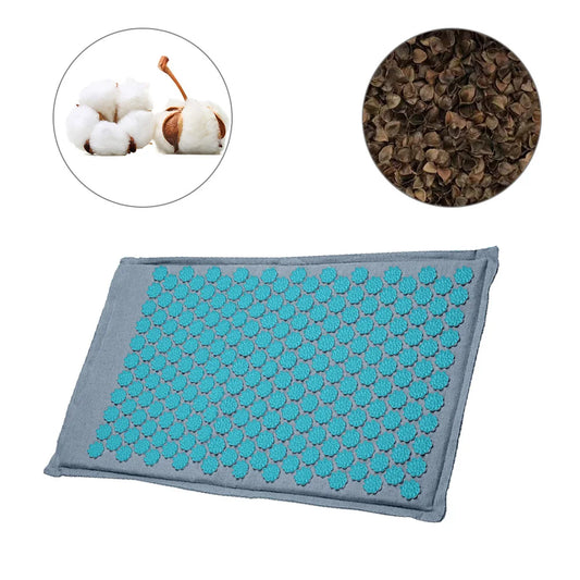 Beautify™ Acupressure Mat Cushion Nature Linen Coconut. Back Neck Foot Massage