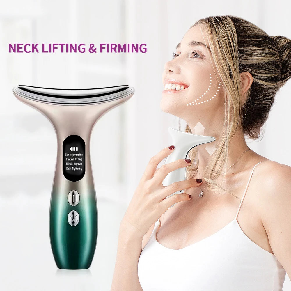 Beautify™  Device Neck & Face Wrinkle Anti Aging Skin Care Remover With LED Light and Heat Massage Therapy